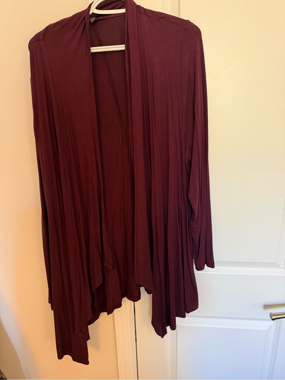 Lane Bryant Plum Open-Front Draped Cardigan